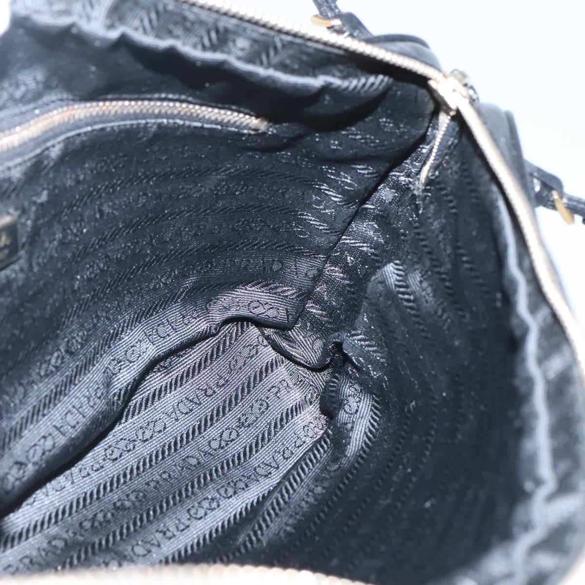 Prada SHOULDER BAG NYLON BLACK GOLD, Black, Nylon, Shoulder Bag