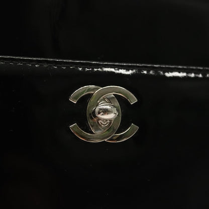 Chanel Vintage CC Lock Pocket Chain Tote Patent, BLACK, PATENT_LEATHER, Handbag