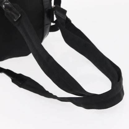 Prada Vela Double Front Pocket Backpack Tessuto with Saffiano Leather, BLACK, NYLON, Backpack
