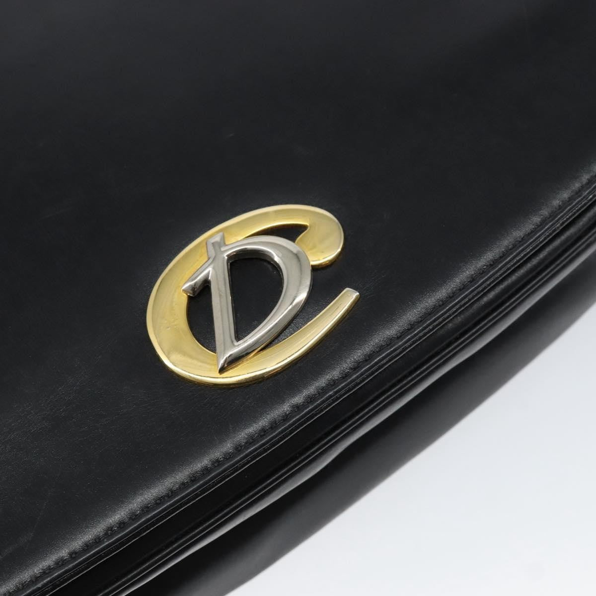 Christian Dior Vintage Chain Flap Shoulder Bag Leather, BLACK, LEATHER, Shoulder bag