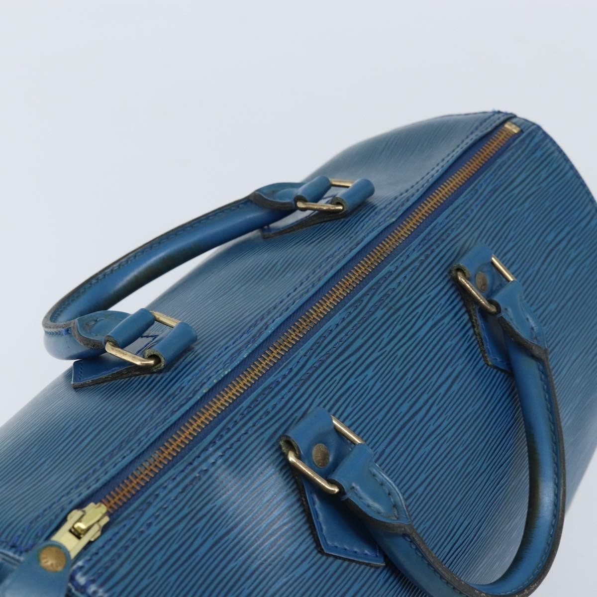 Louis Vuitton Speedy Handbag Epi Leather, BLUE, LEATHER, Handbag