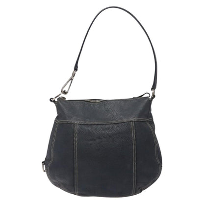 Prada Vintage Shoulder Bag Leather, NAVY, LEATHER, Shoulder bag