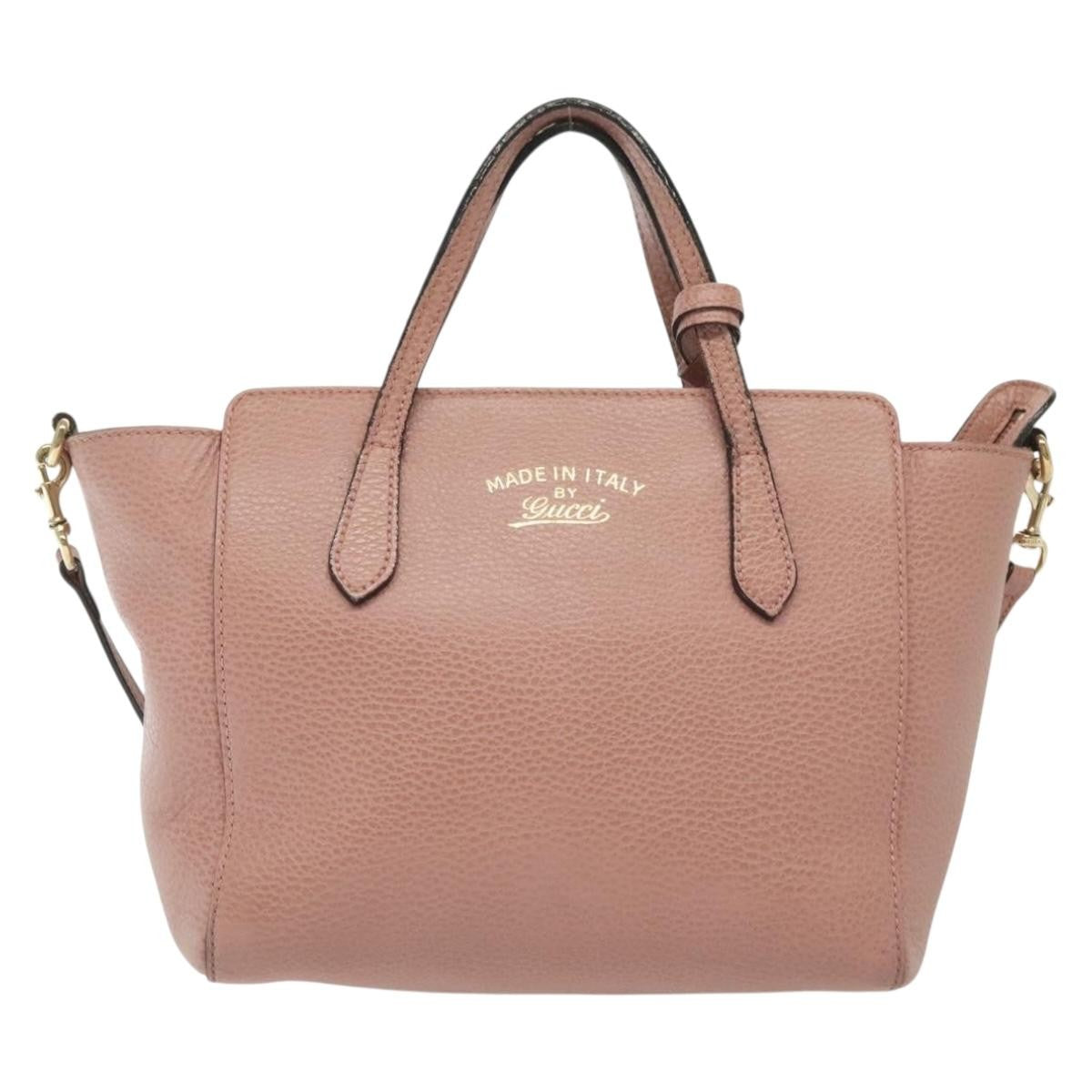 Gucci Swing Tote Leather, PINK, LEATHER, Tote bag