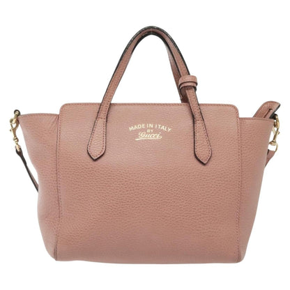 Gucci Swing Tote Leather, PINK, LEATHER, Tote bag