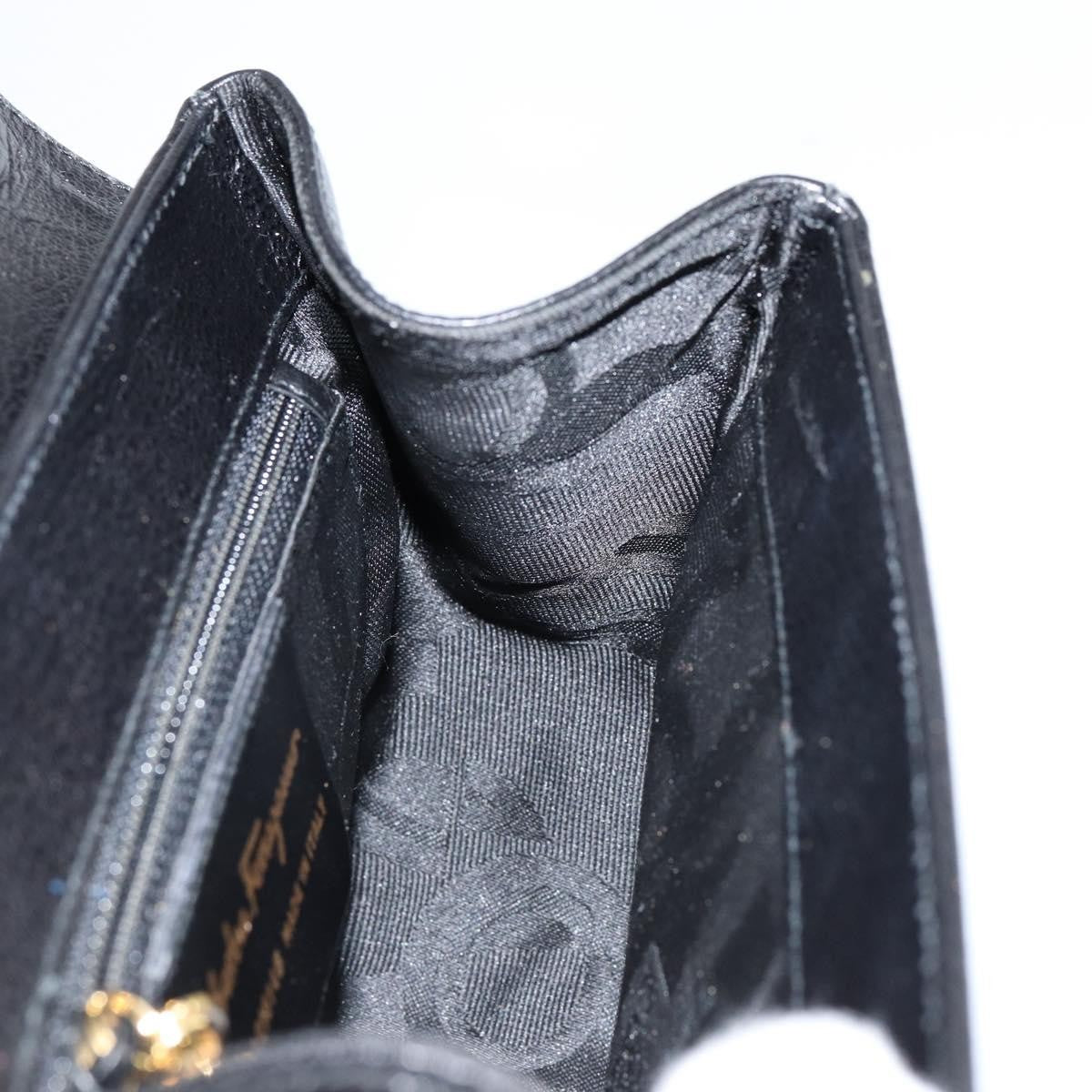 Salvatore Ferragamo Gancini Shoulder Bag Leather, BLACK, LEATHER, Shoulder bag
