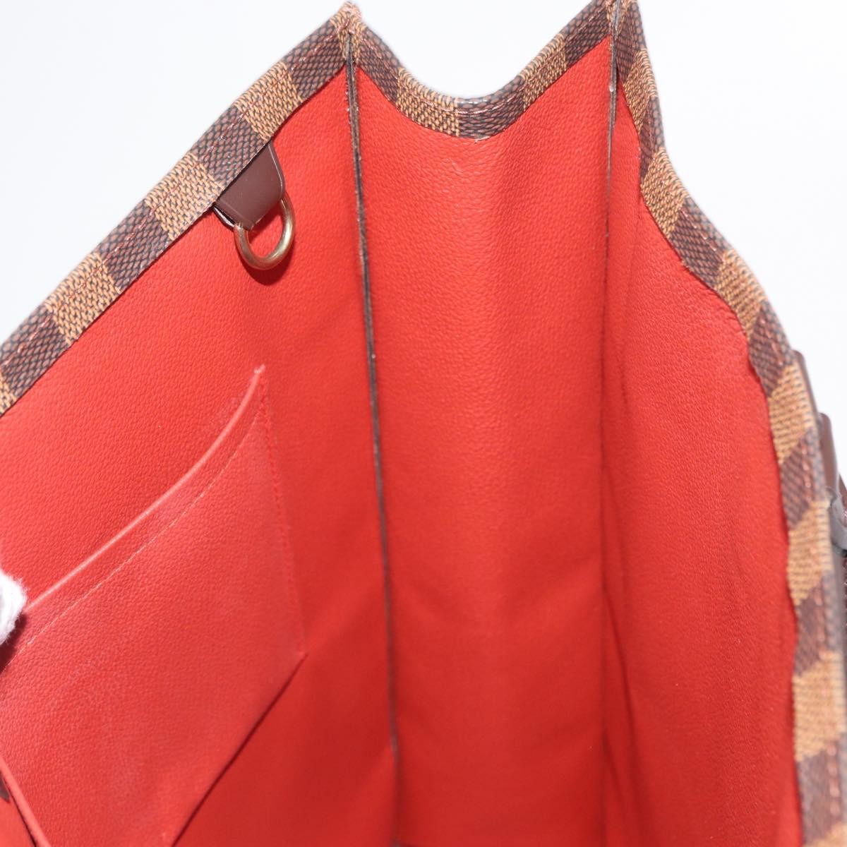 Louis Vuitton Sac Plat Bag Damier, BROWN, CANVAS, Handbag