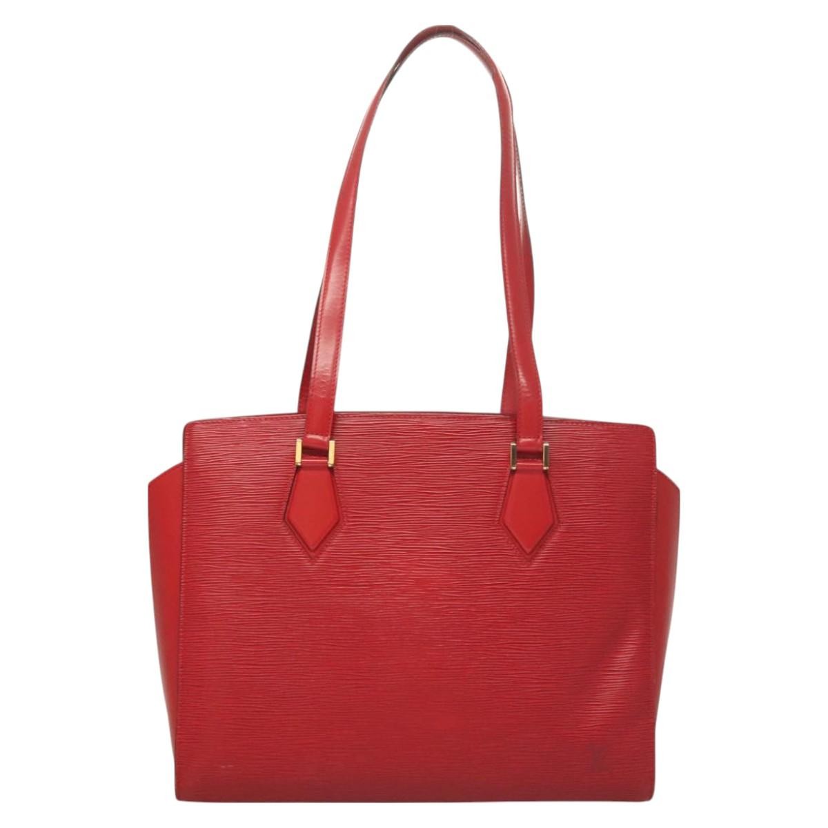 Louis Vuitton Sac Plat NM Bag Epi Leather, RED, LEATHER, Handbag