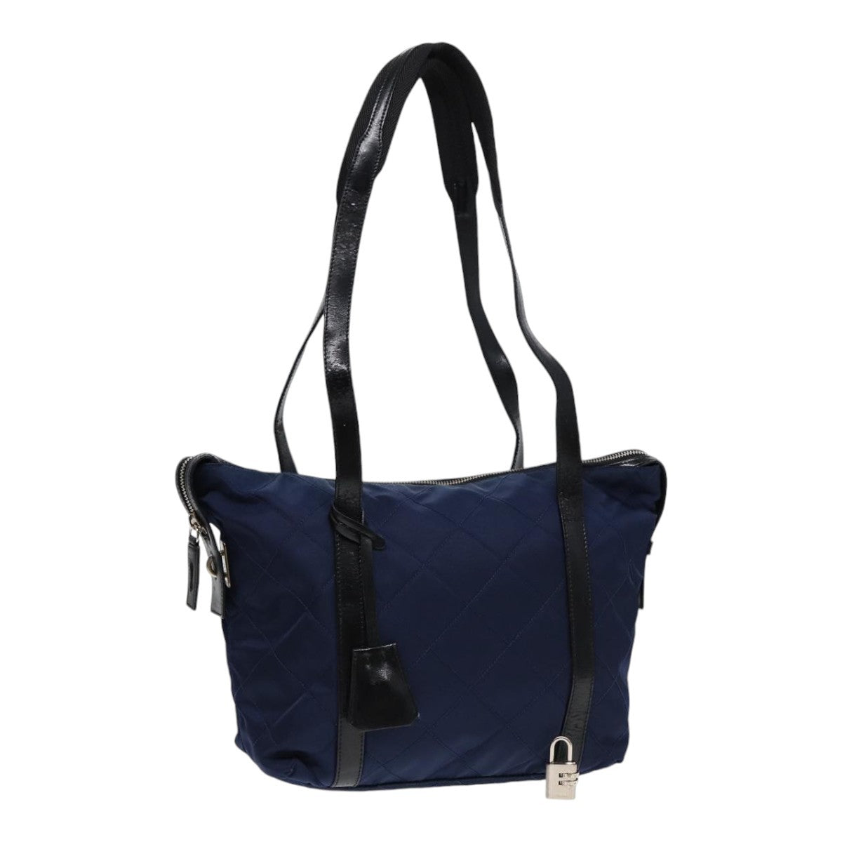 Prada Vintage Shoulder Bag Quilted Tessuto, NAVY, NYLON, Shoulder bag