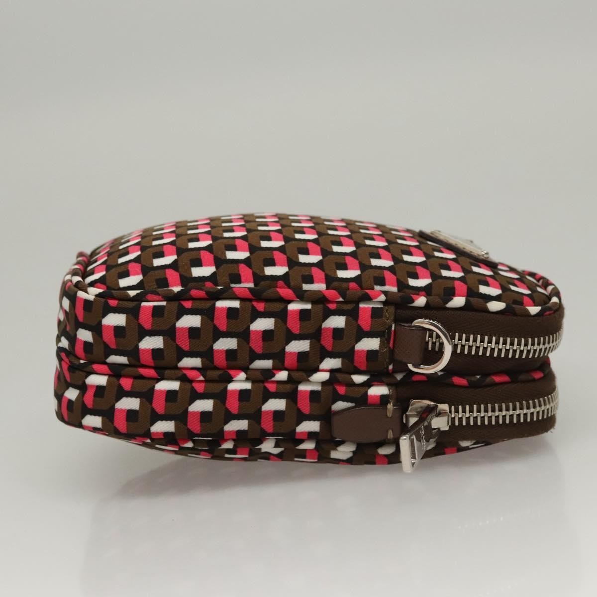 Prada Baguette Shoulder Bag Quilted Tessuto with Leather, BROWN, NYLON, Shoulder bag