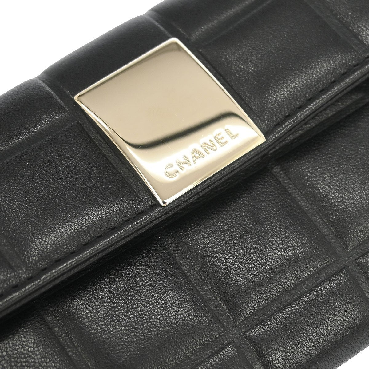 Chanel Chocolate Bar Wallet Lambskin, BLACK, LEATHER, Wallets