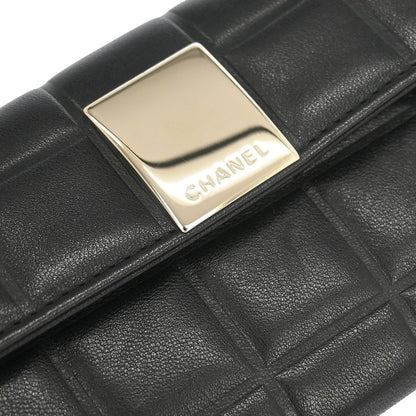 Chanel Chocolate Bar Wallet Lambskin, BLACK, LEATHER, Wallets