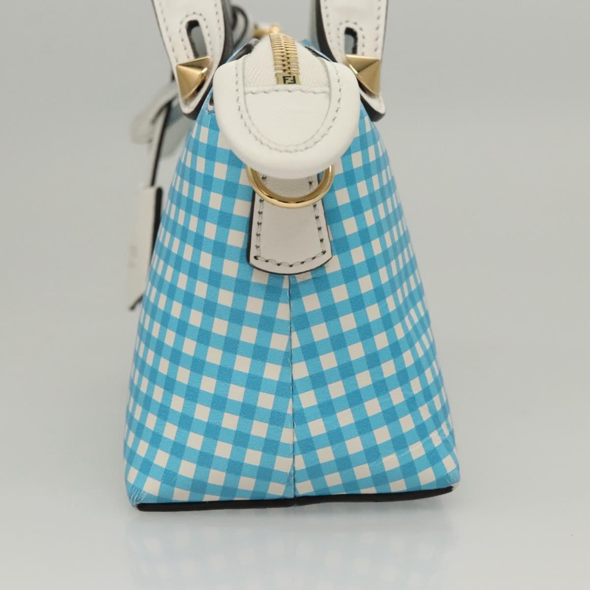 Fendi By The Way Satchel Printed Leather, BLUE, LEATHER, Handbag