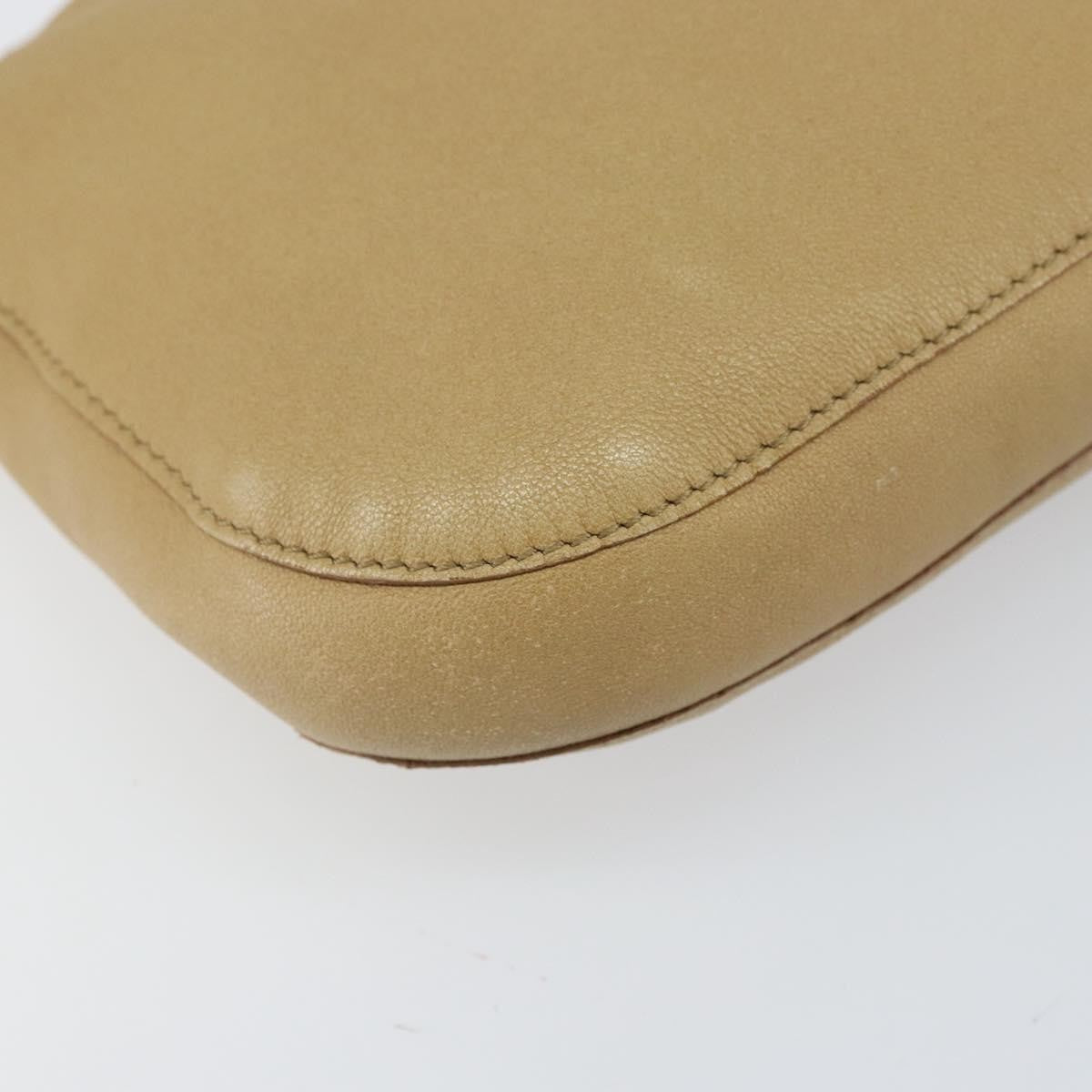 Celine Vintage Shoulder Bag Leather, BEIGE, LEATHER, Shoulder bag