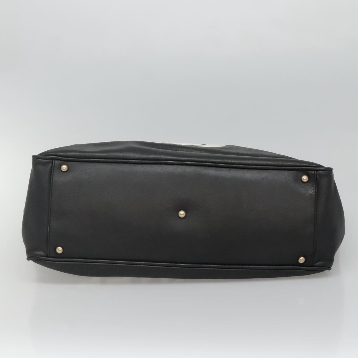 Chanel Camellia Tote Leather, BLACK, LEATHER, Tote bag