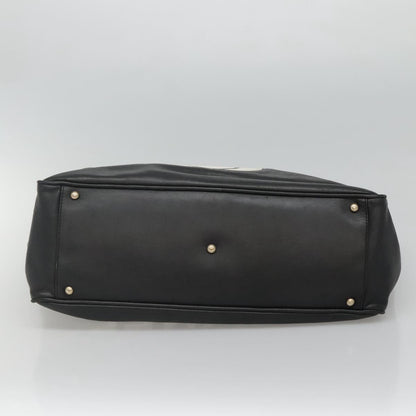 Chanel Camellia Tote Leather, BLACK, LEATHER, Tote bag