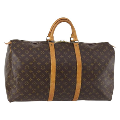 Louis Vuitton Keepall Bandouliere Bag Monogram Canvas, BROWN, CANVAS, Travel bag
