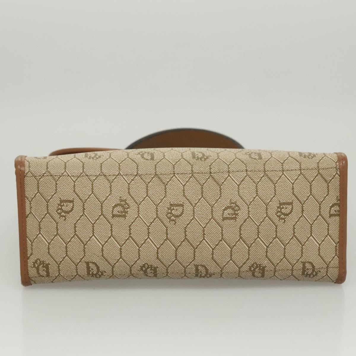 Christian Dior Vintage Honeycomb Handbag Canvas Leather, BEIGE, CANVAS, Handbag