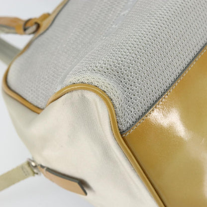 Prada Vintage Zip Handbag Tessuto, SILVER, NYLON, Handbag