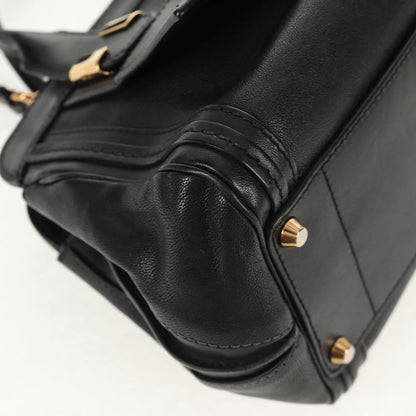 Chloe Alice Satchel Leather, BLACK, LEATHER, Handbag