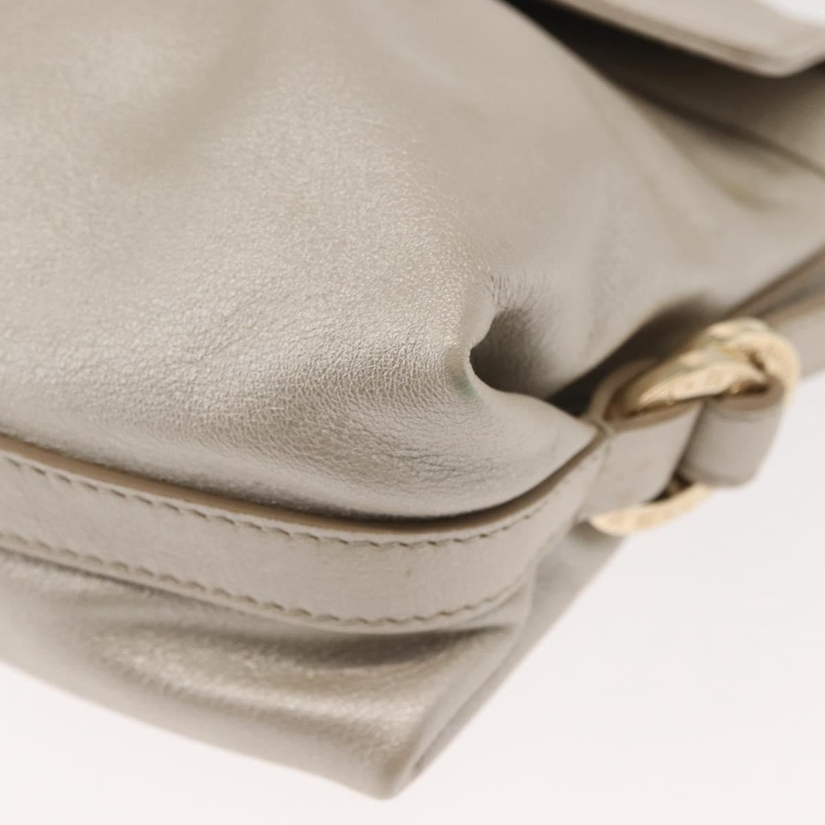 Bvlgari Chandra Flap Shoulder Bag Leather, Silver, Leather, Shoulder Bag