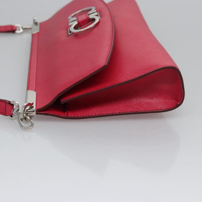 Salvatore Ferragamo Gancini Shoulder Bag Leather, PINK, LEATHER, Shoulder bag