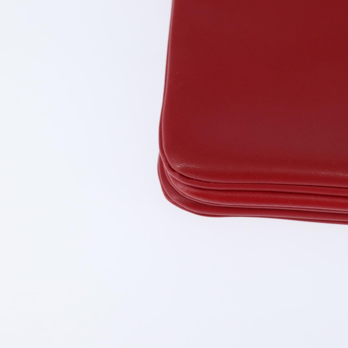 Celine Trio Crossbody Bag Leather, RED, LEATHER, Shoulder bag