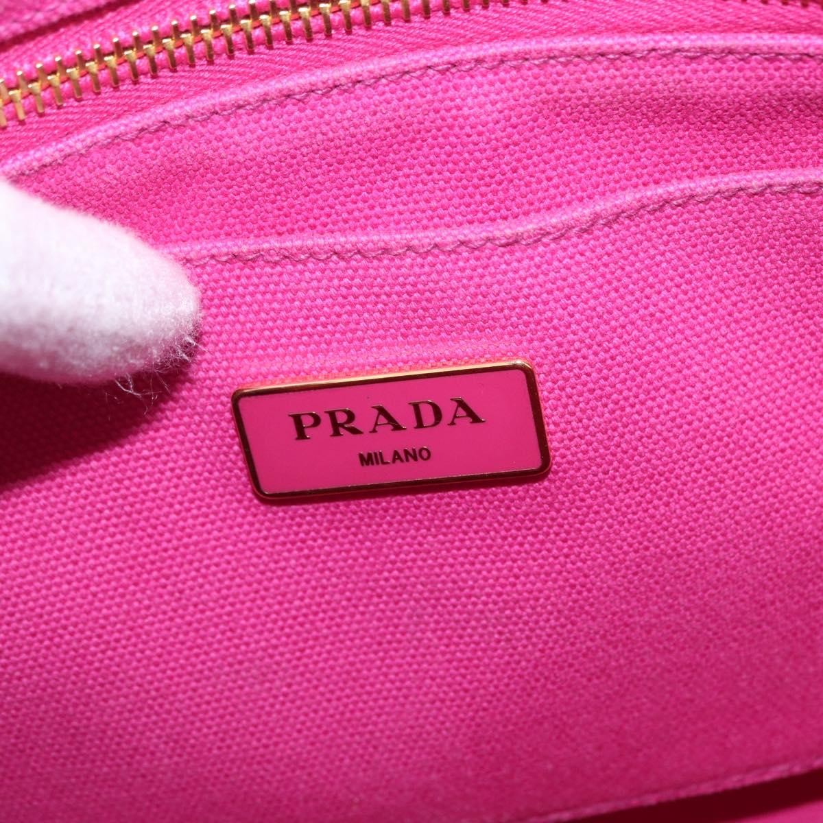 Prada Canapa Open Tote Canvas, PINK, CANVAS, Tote bag