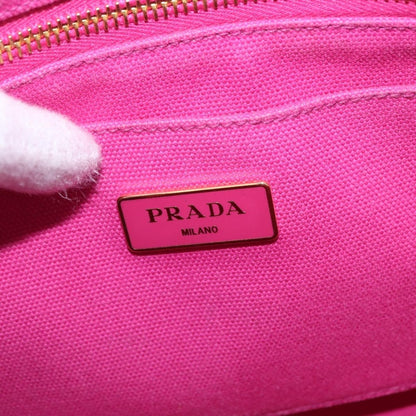 Prada Canapa Open Tote Canvas, PINK, CANVAS, Tote bag
