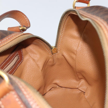 Celine Vintage Macadam Handbag Canvas and Leather, BROWN, CANVAS, Handbag