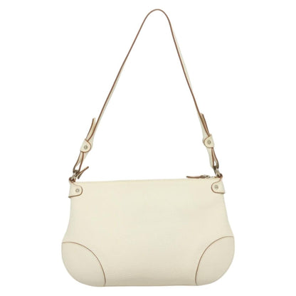 Salvatore Ferragamo Gancini Shoulder Bag Leather, WHITE, LEATHER, Shoulder bag