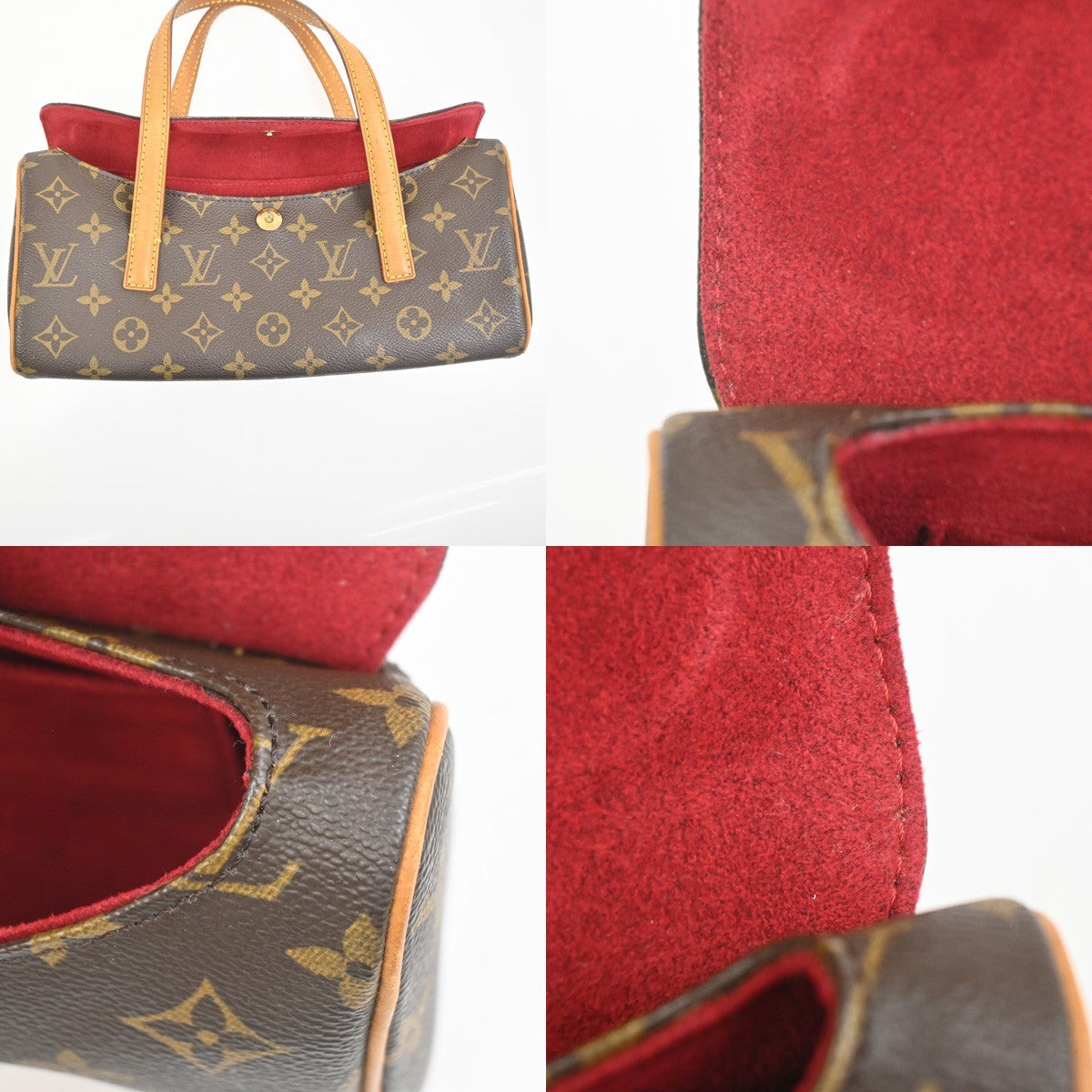 Louis Vuitton Sonatine Handbag Monogram Canvas, Brown, Canvas, Handbag