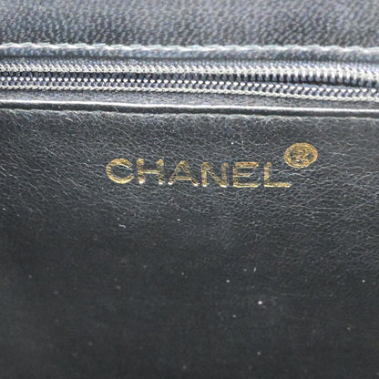 Chanel Vintage Tassel Box Bag Quilted Leather, BLACK, LEATHER, Shoulder bag