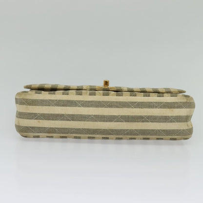 Chanel Vintage Classic Double Flap Bag Quilted Denim, GRAY, CANVAS, Handbag