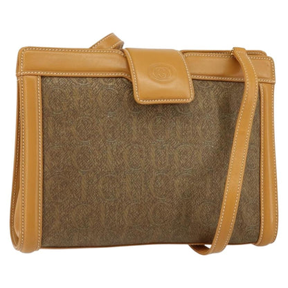 Gucci Vintage Shoulder Bag Canvas and Leather, BEIGE, CANVAS, Shoulder bag