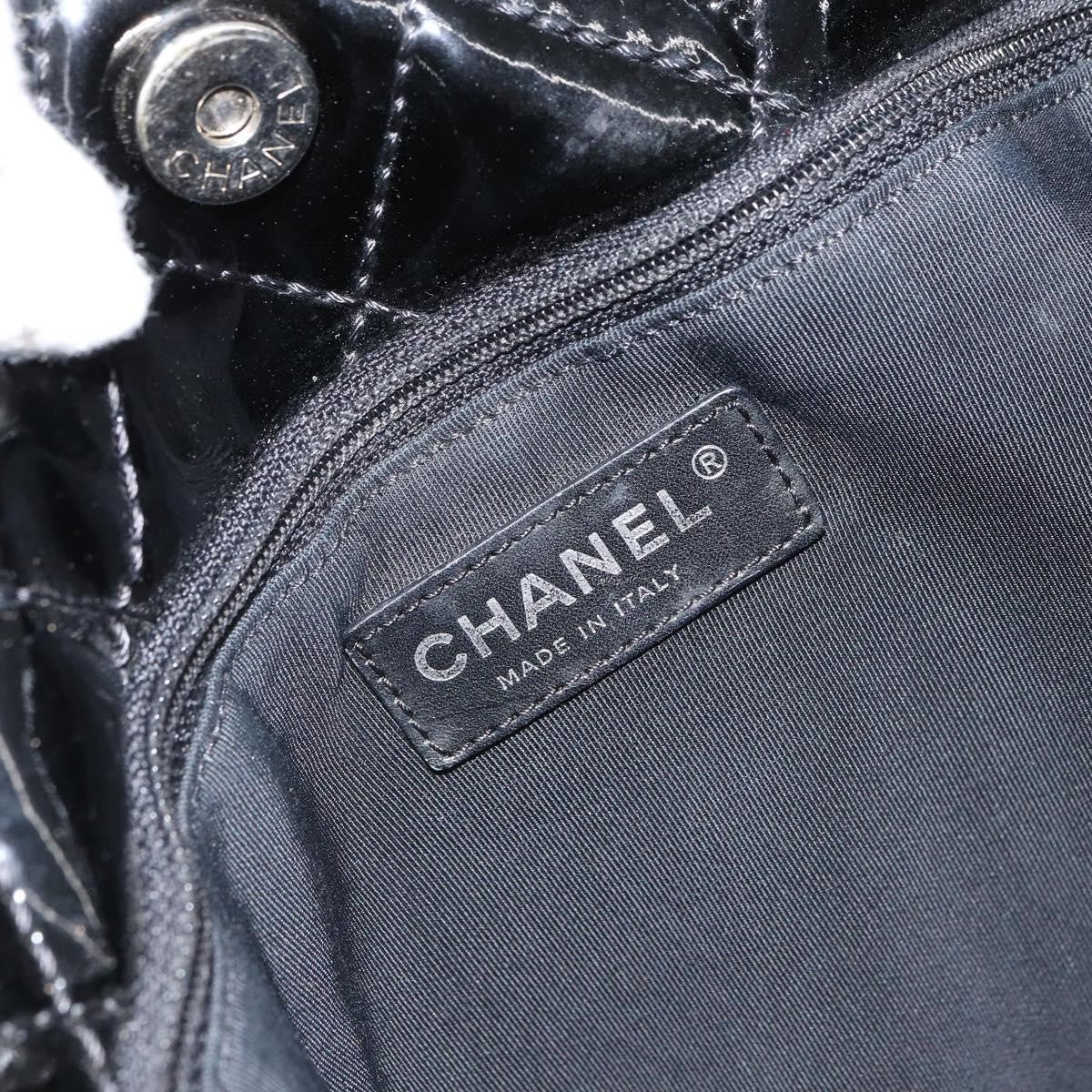 Chanel CC Charm Tote Quilted Patent Vinyl, BLACK, PATENT_LEATHER, Tote bag