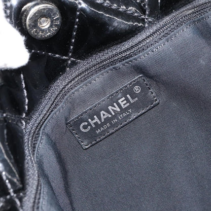 Chanel CC Charm Tote Quilted Patent Vinyl, BLACK, PATENT_LEATHER, Tote bag