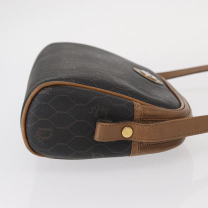 Christian Dior Vintage Honeycomb Shoulder Bag Canvas and Leather, BLACK, CANVAS, Shoulder bag