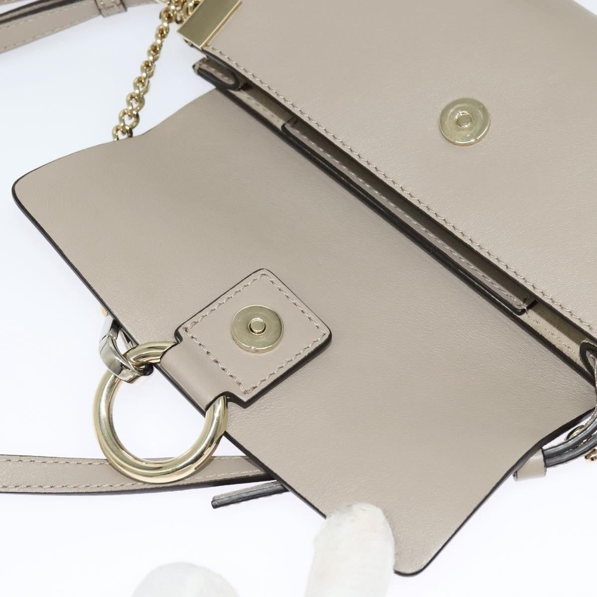 Chloe Faye Shoulder Bag Leather and Suede, Beige, Leather, Shoulder Bag