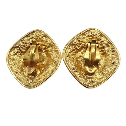 Chanel Vintage Diamond Clip-On Earrings Gold-plated, GOLD, GOLD_PLATED, Earrings