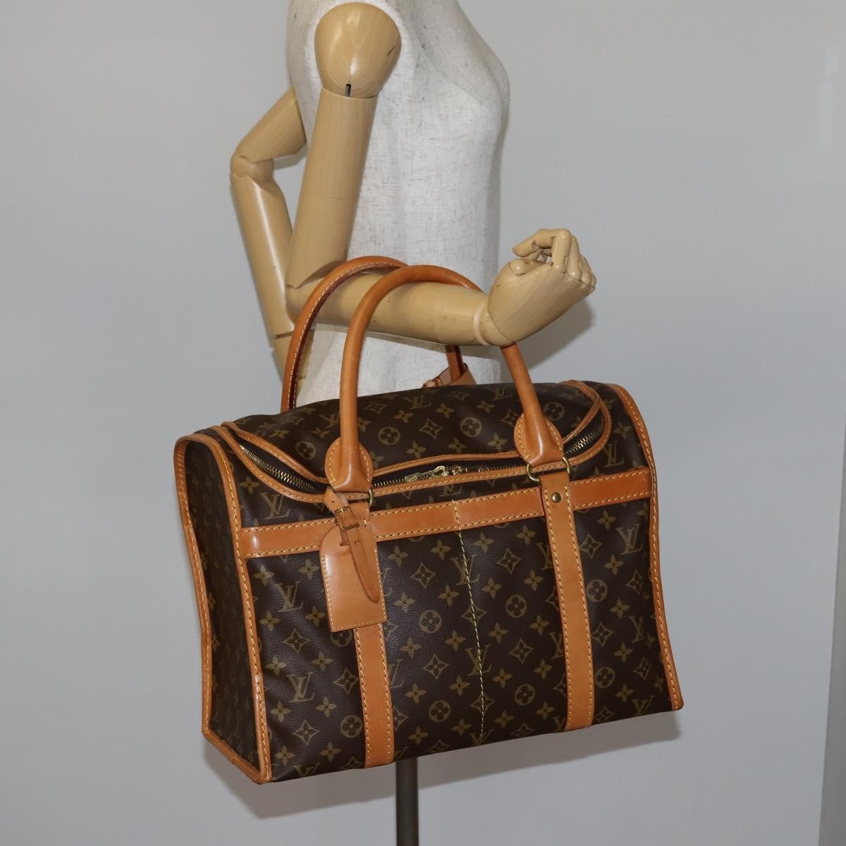 Louis Vuitton Dog Carrier Bag Monogram Canvas, BROWN, CANVAS, Travel bag