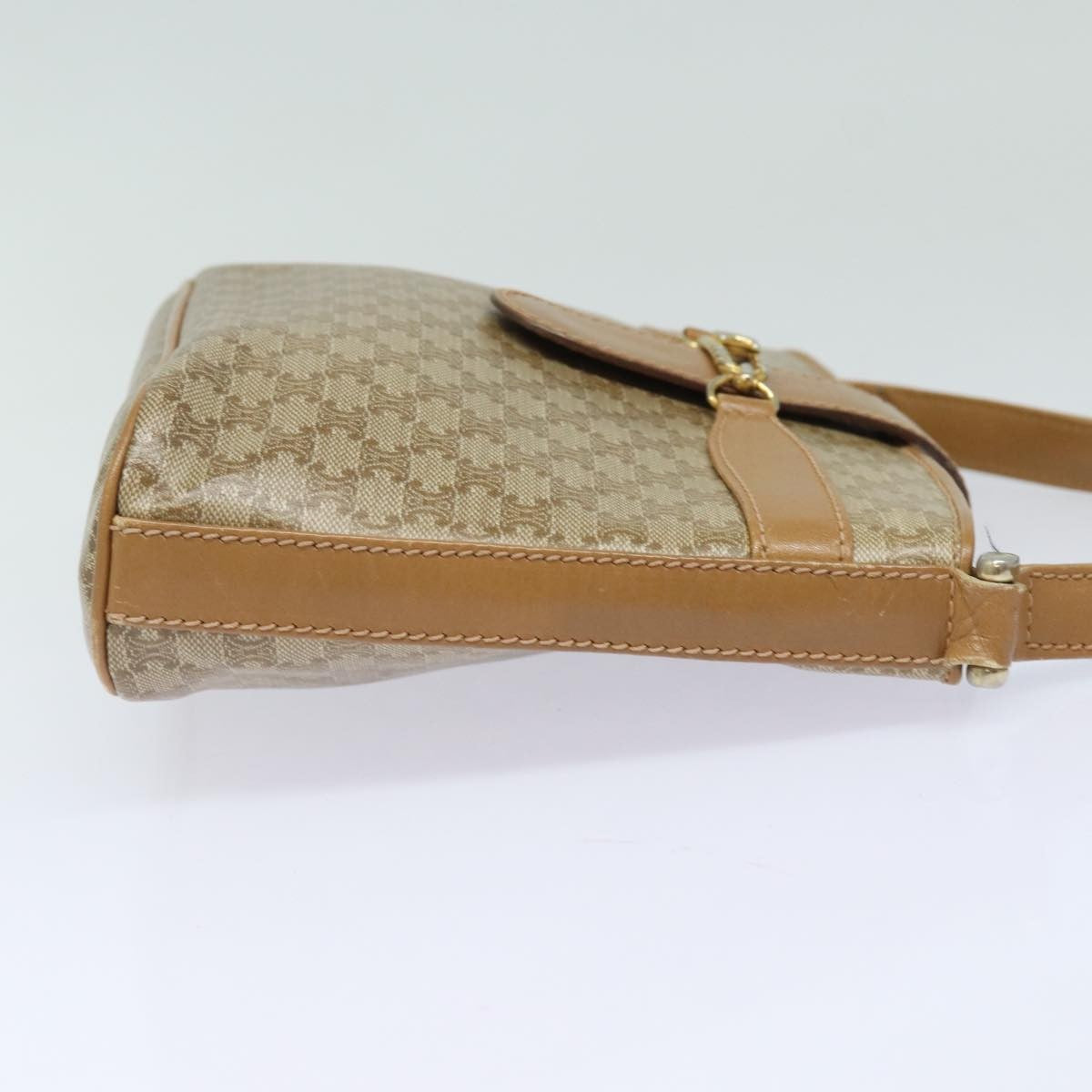 Celine Macadam Shoulder Bag Canvas, BEIGE, CANVAS, Shoulder bag