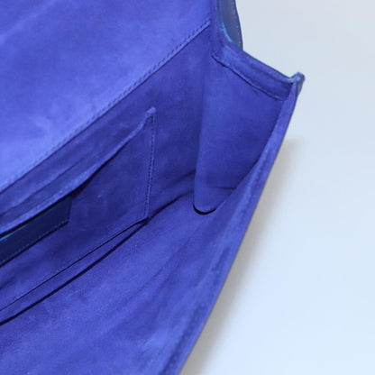 Saint Laurent Chyc Clutch Leather, BLUE, LEATHER, Clutche & pouche