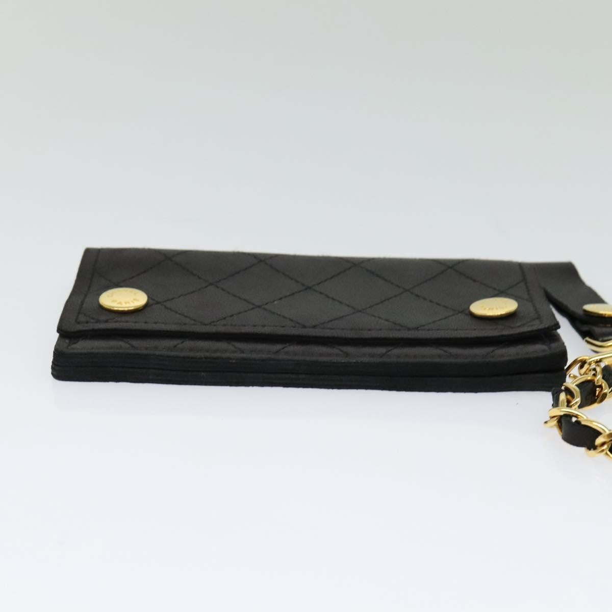 Chanel Classic Card Holder on Chain Wristlet Leather, BLACK, LEATHER, Wallets