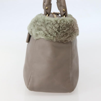 Salvatore Ferragamo Vala Leather, BEIGE, LEATHER, Handbag