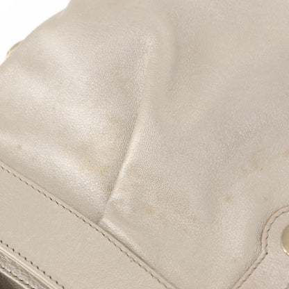 Bvlgari Chandra Flap Shoulder Bag Leather, Silver, Leather, Shoulder Bag