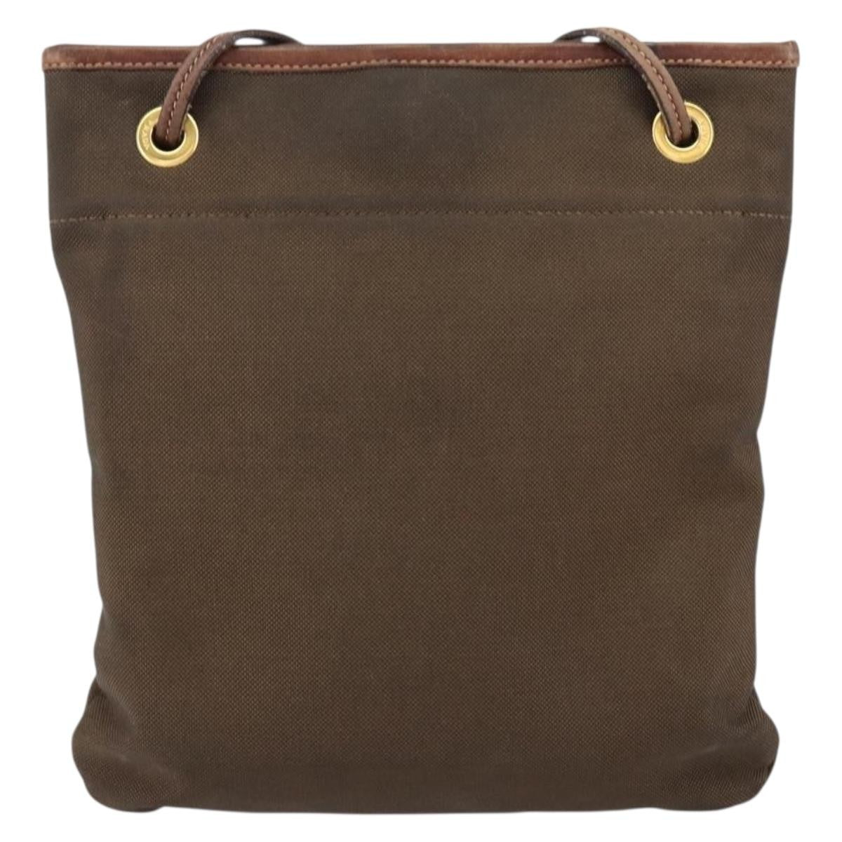 Prada Logo Flat Messenger Canvas, BROWN, CANVAS, Shoulder bag