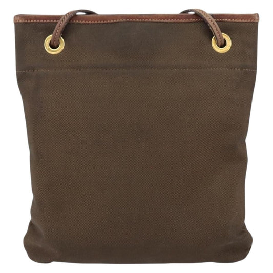 Prada Logo Flat Messenger Canvas, BROWN, CANVAS, Shoulder bag