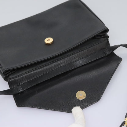 Celine Vintage Circle Logo Crossbody Bag Leather, BLACK, LEATHER, Crossbody bag