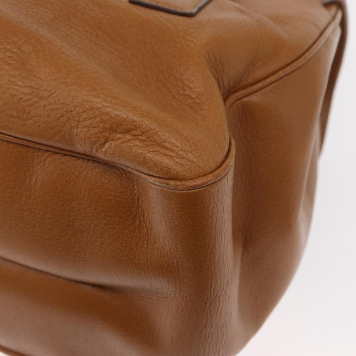 Salvatore Ferragamo Gancini Shoulder Bag Leather, BROWN, LEATHER, Shoulder bag