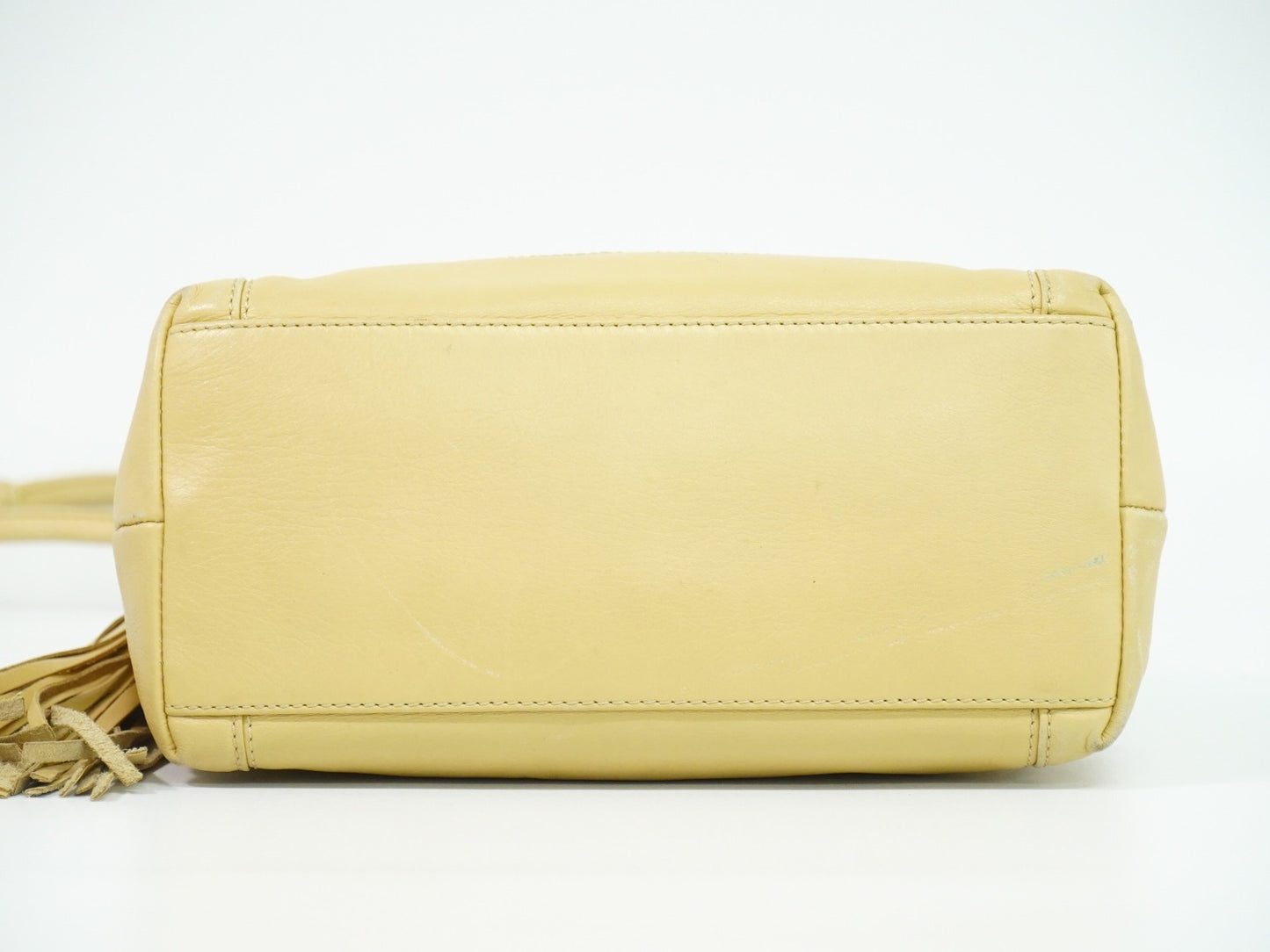 Chanel Vintage CC Tassel Shoulder Bag Lambskin, BEIGE, LEATHER, Shoulder bag